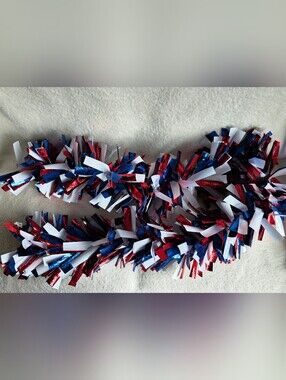 New large jumbo Red White & Blue Tinsel Garland, 72", patriotic 4th of July